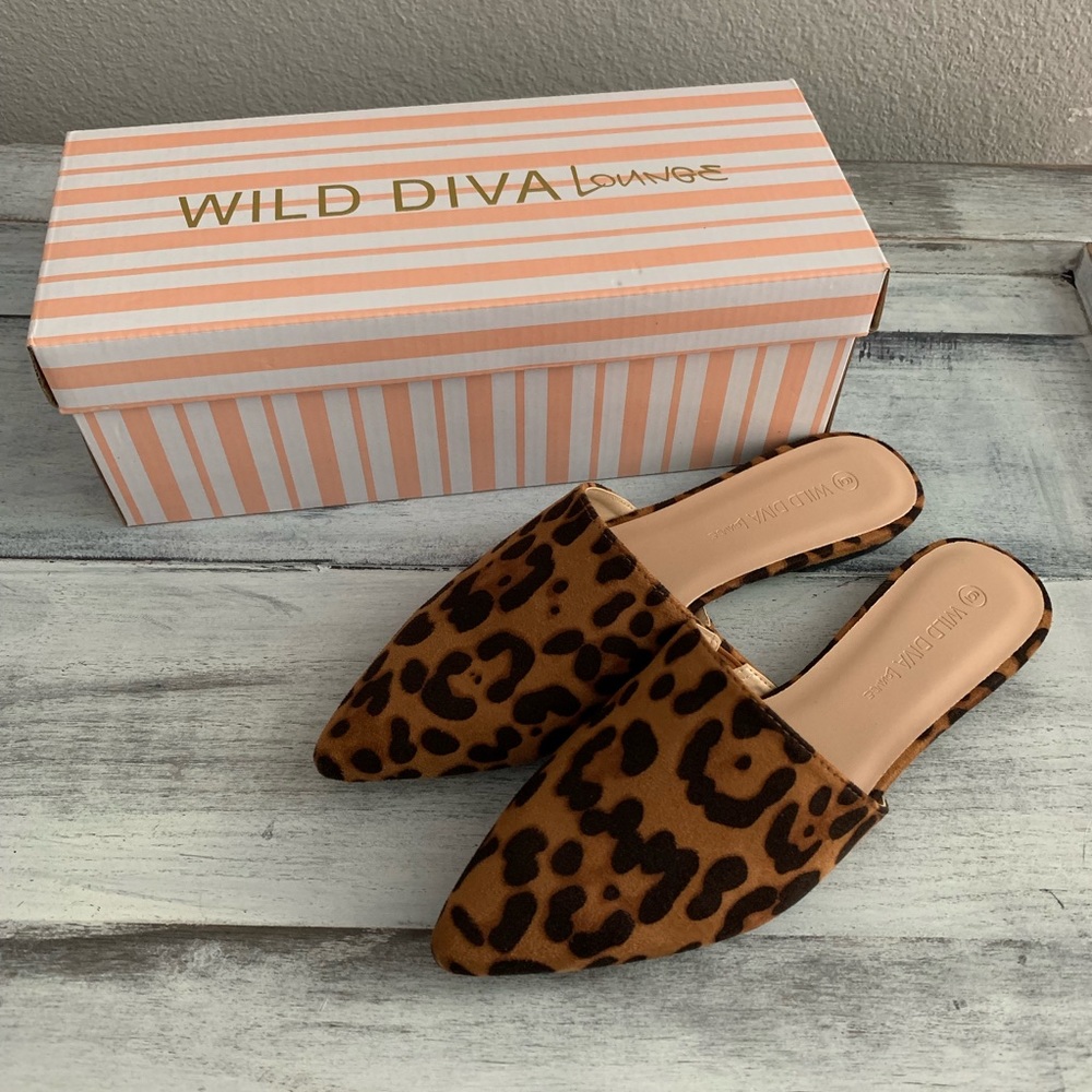 NIB Leopard Mule Shoes